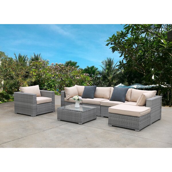 Keeplus 7pcs Garden Rattan Furniture Set | Wayfair.ca